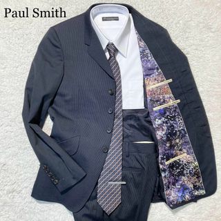 ポールスミス(Paul Smith)の【未使用級】ポールスミス スーツ グレー ストライプ 段返り 花柄 寒色 M(その他)