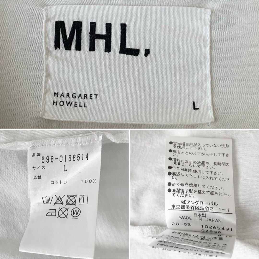 MARGARET HOWELL(マーガレットハウエル)のMARGARET HOWELL コットン 半袖 Tシャツ ホワイト Lサイズ レディースのトップス(Tシャツ(半袖/袖なし))の商品写真