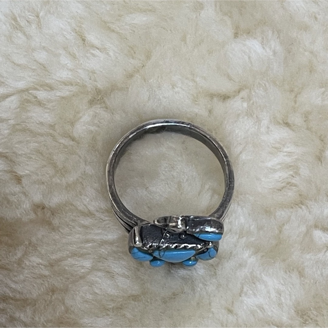 シルバーリング　ターコイズ　サンダーバード　アンティーク　ヴィンテージ　指輪 レディースのアクセサリー(リング(指輪))の商品写真