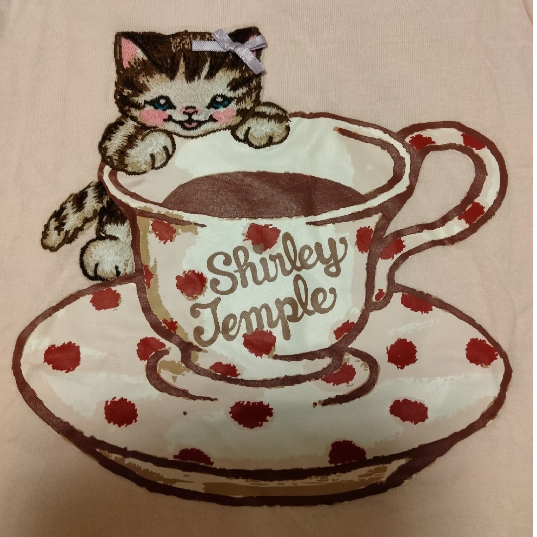 Shirley Temple(シャーリーテンプル)のシャーリーテンプル120 ティカップねこ　猫　カットソー キッズ/ベビー/マタニティのキッズ服女の子用(90cm~)(Tシャツ/カットソー)の商品写真