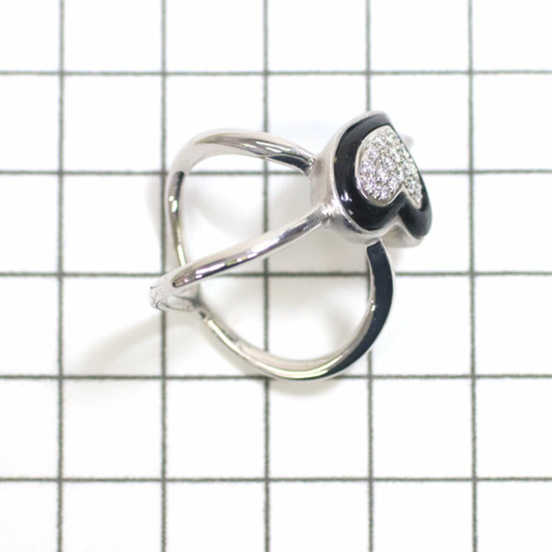 カラッチ K18WG オニキス ダイヤモンド リング D0.17ct  ハート レディースのアクセサリー(リング(指輪))の商品写真