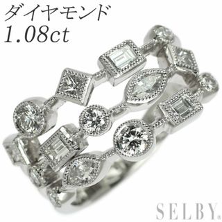 Pt900 ファンシーカット ダイヤモンド リング 1.08ct(リング(指輪))