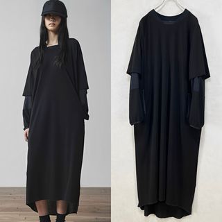 Y's Pe/Ta DOUBLE LAYERED LONG DRESS 黒2