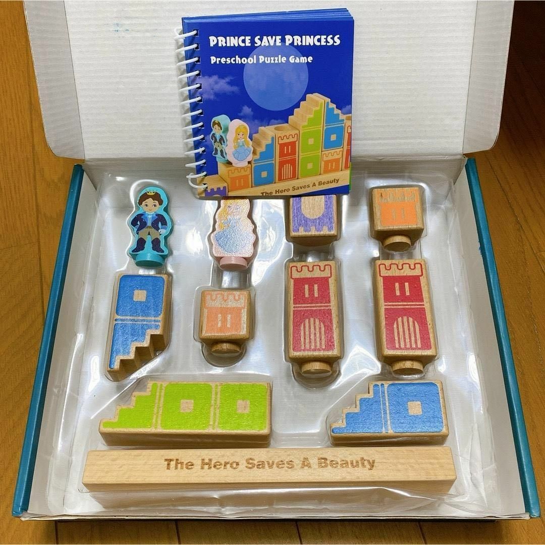 王子様とお姫様 木製パズルゲーム 立体パズル 積み木 知育玩具 キッズ/ベビー/マタニティのおもちゃ(知育玩具)の商品写真