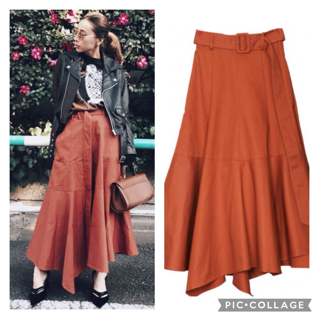 Ameri VINTAGE(アメリヴィンテージ)のAMERI COLOR IRREGULAR HEM SKIRT税込16,280円 レディースのスカート(ロングスカート)の商品写真