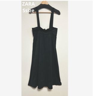 ザラ(ZARA)の【翌日発送】ZARAザラ スエードハイウエストジャンパースカート ブラック黒 S(ロングスカート)