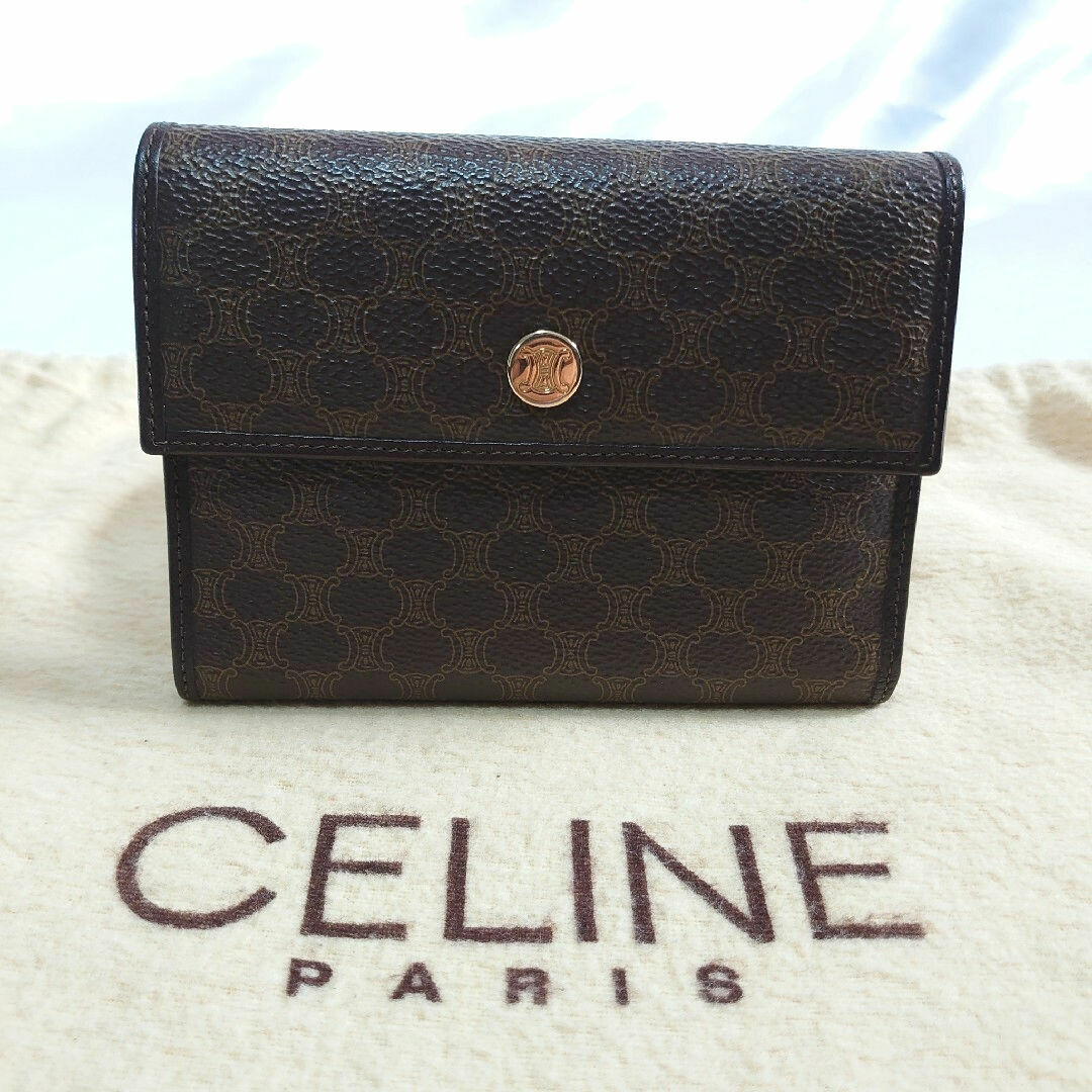 CELINE - 極美品 CELINE マカダム柄 希少カラー 二つ折り長財布 CELINE - 極美品 CELINE マカダム柄 希少カラー 二つ折り長財布