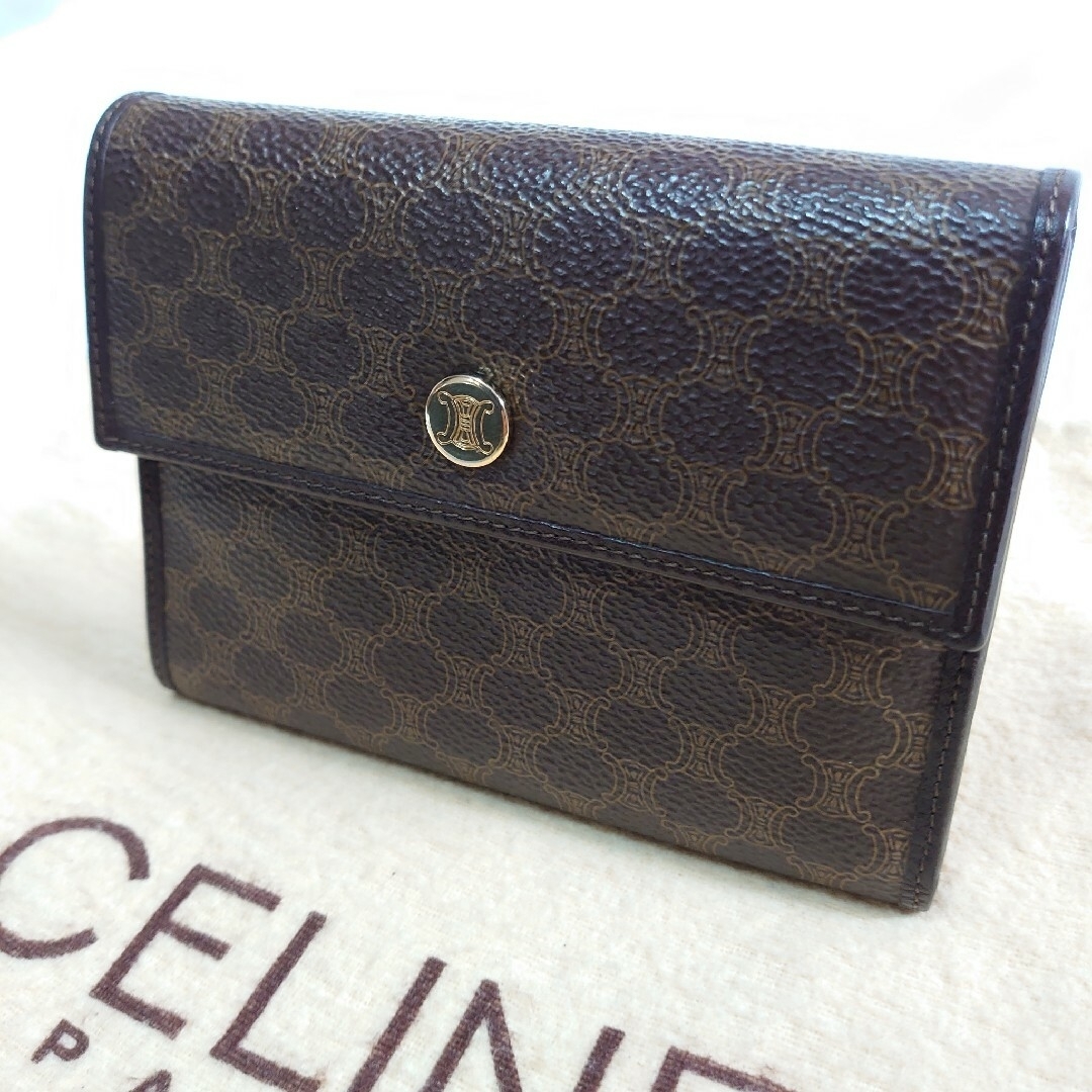 CELINE - 極美品 CELINE マカダム柄 希少カラー 二つ折り長財布 CELINE - 極美品 CELINE マカダム柄 希少カラー 二つ折り長財布