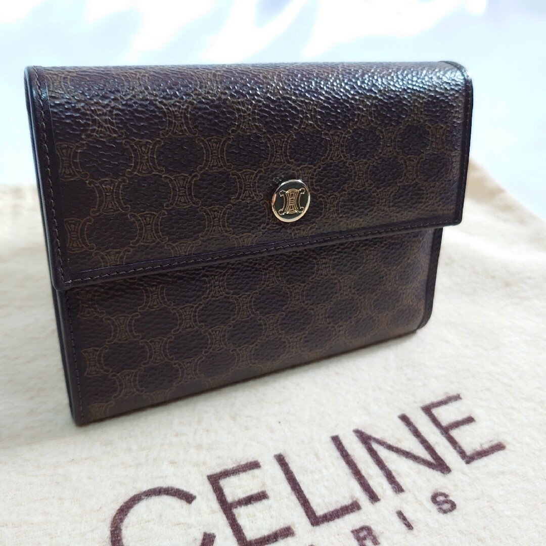 CELINE - 極美品 CELINE マカダム柄 希少カラー 二つ折り長財布 CELINE - 極美品 CELINE マカダム柄 希少カラー 二つ折り長財布