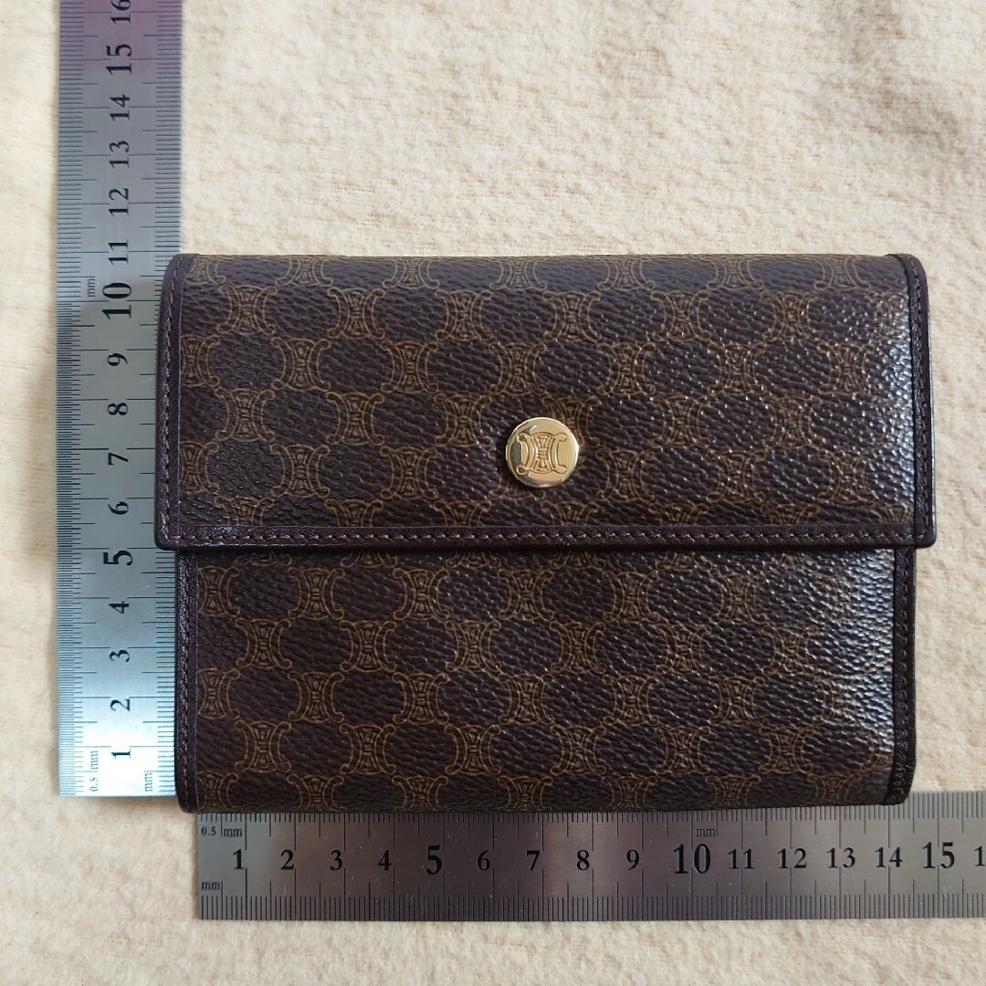 CELINE - 極美品 CELINE マカダム柄 希少カラー 二つ折り長財布 CELINE - 極美品 CELINE マカダム柄 希少カラー 二つ折り長財布