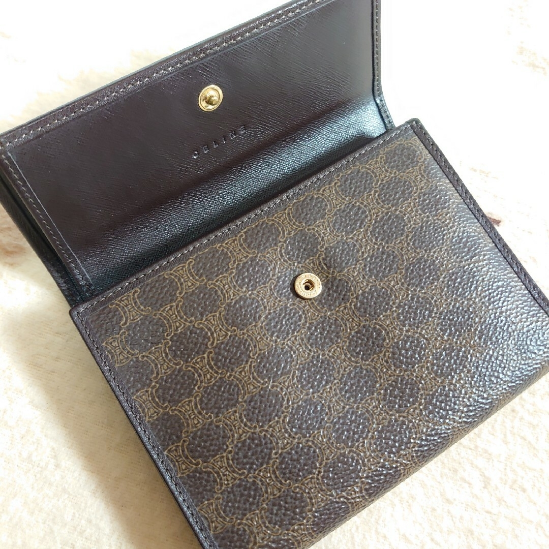 CELINE - 極美品 CELINE マカダム柄 希少カラー 二つ折り長財布 CELINE - 極美品 CELINE マカダム柄 希少カラー 二つ折り長財布