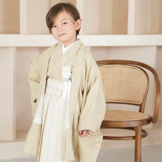 ウタタネ(utatane)の新品【ベージュ×ジャガードペーズリー】utatane 七五三 5歳 袴 男の子(和服/着物)