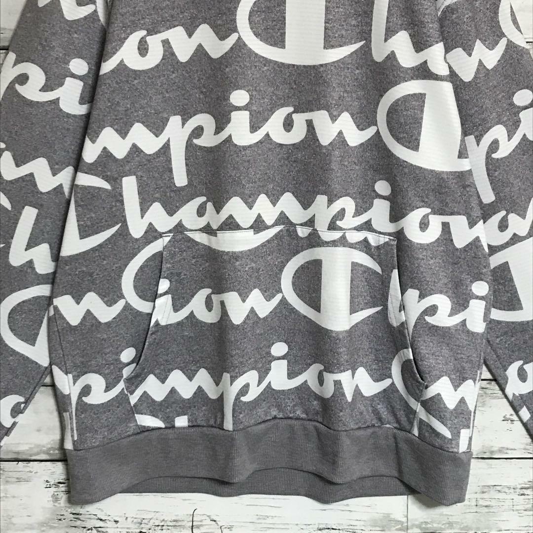 Champion(チャンピオン)の【希少デザイン】チャンピオン　総柄パーカー　薄手　ゆるだぼ　肌触り◎ K856 メンズのトップス(パーカー)の商品写真