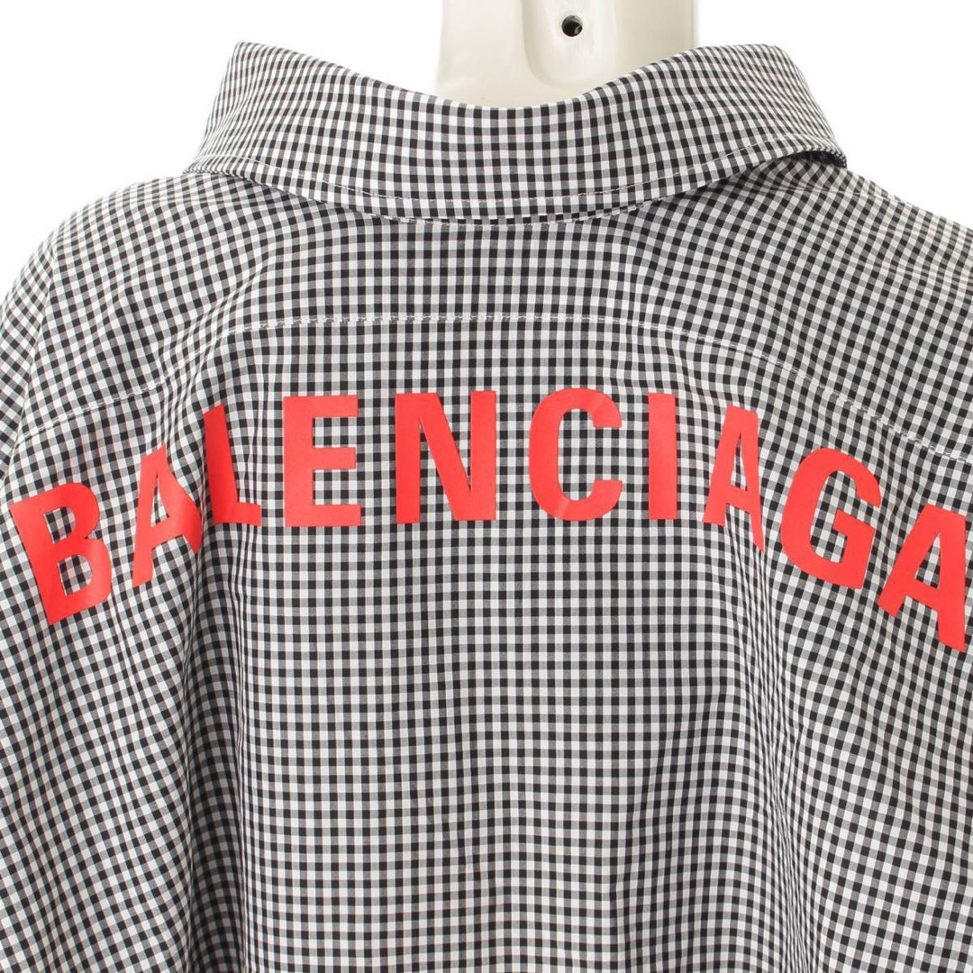 Balenciaga(バレンシアガ)のバレンシアガ　オーバーサイズ チェック 長袖 シャツ　ブラック×ホワイト 34 レディースのトップス(シャツ/ブラウス(長袖/七分))の商品写真