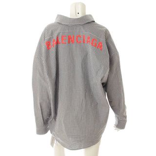 バレンシアガ(Balenciaga)のバレンシアガ　オーバーサイズ チェック 長袖 シャツ　ブラック×ホワイト 34(シャツ/ブラウス(長袖/七分))