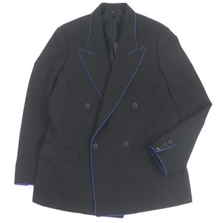 フェンディ(FENDI)の未使用品 FENDI フェンディ 2021年製 FJ0641 Double-breasted Gabardine Blazer シングル テーラードジャケット ブレザー ブラック 48 イタリア製 正規品 メンズ(テーラードジャケット)