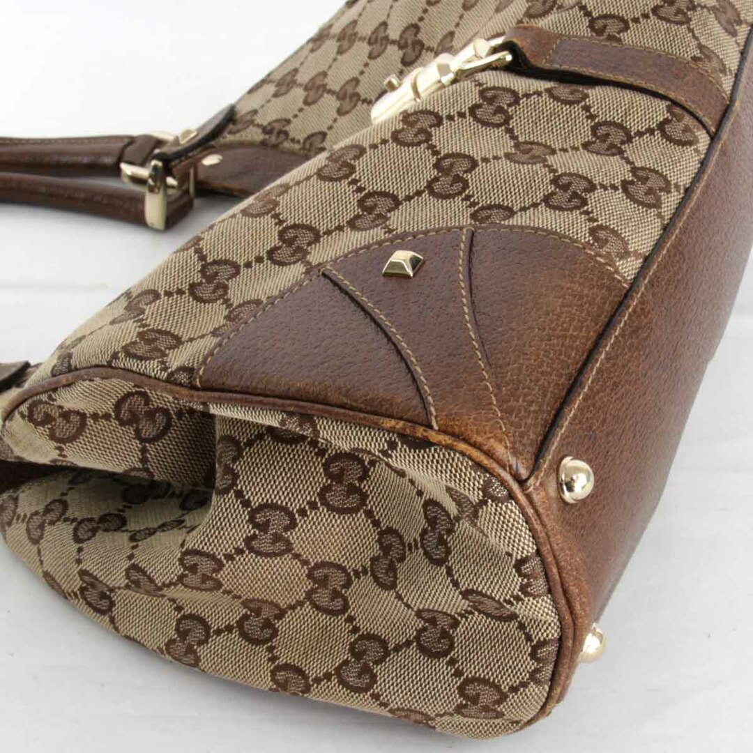 Gucci(グッチ)の『USED』 GUCCI グッチ ジャッキー 124407 2123 ハンドバッグ GGキャンバス ブラウン【中古】 レディースのバッグ(ハンドバッグ)の商品写真