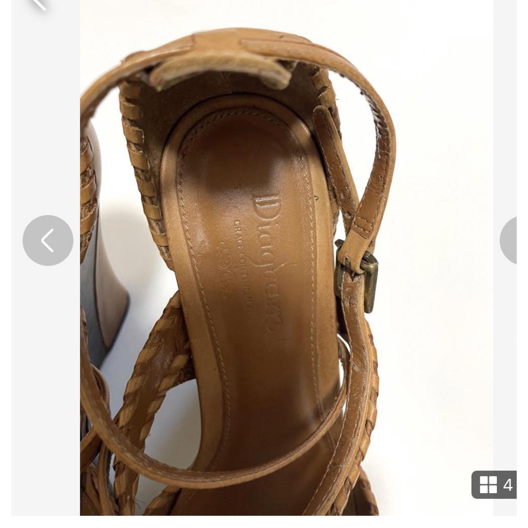 GRACE CONTINENTAL(グレースコンチネンタル)のグレースコンチネンタル ダイアグラム♡ サンダル リボン♡24㎝ブラウン レディースの靴/シューズ(サンダル)の商品写真