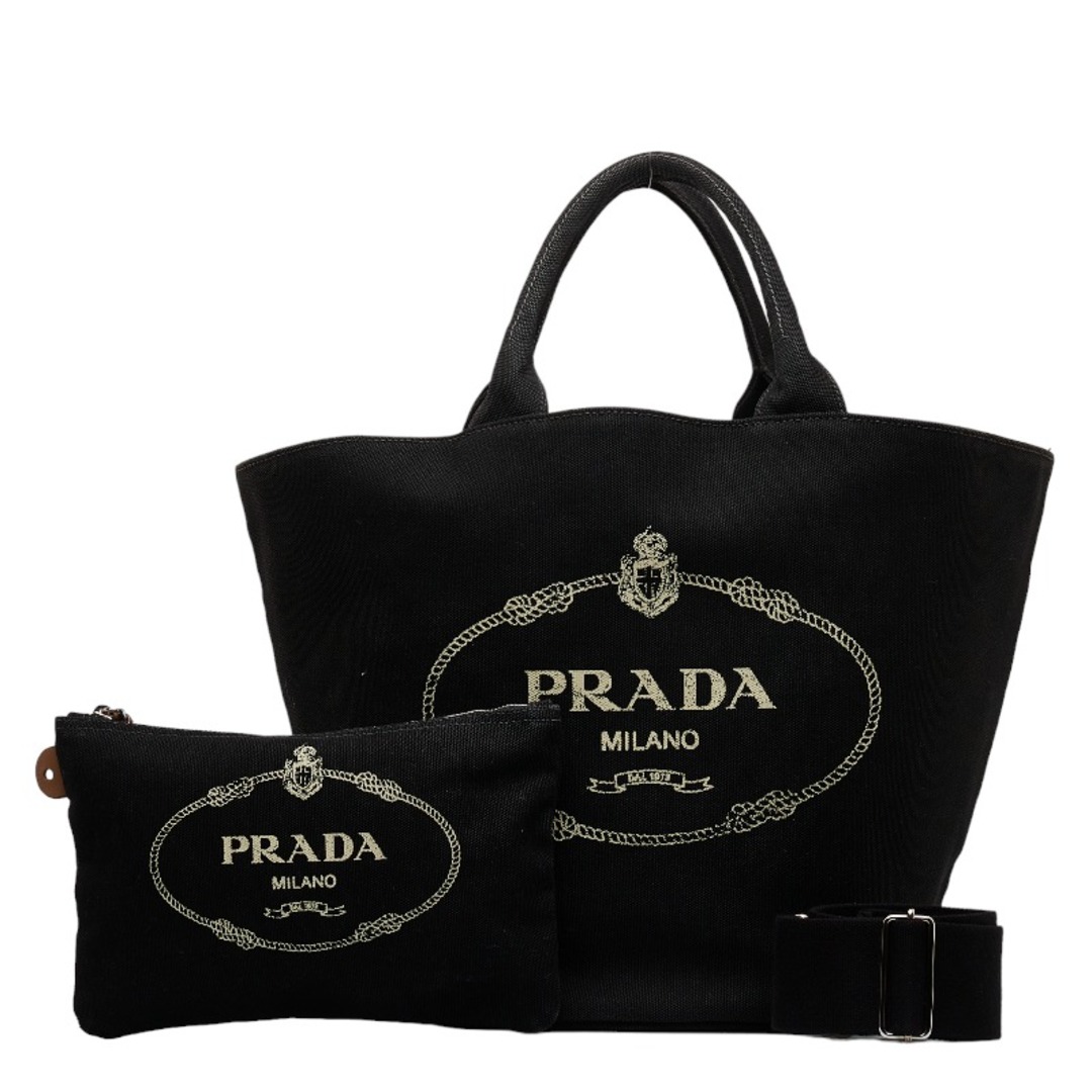 PRADA(プラダ)のプラダ カナパ バケツ型 トート シルバー金具 ハンドバッグ ショルダーバッグ 2WAY キャンバス レディース PRADA 【1-0121506】 レディースのバッグ(トートバッグ)の商品写真