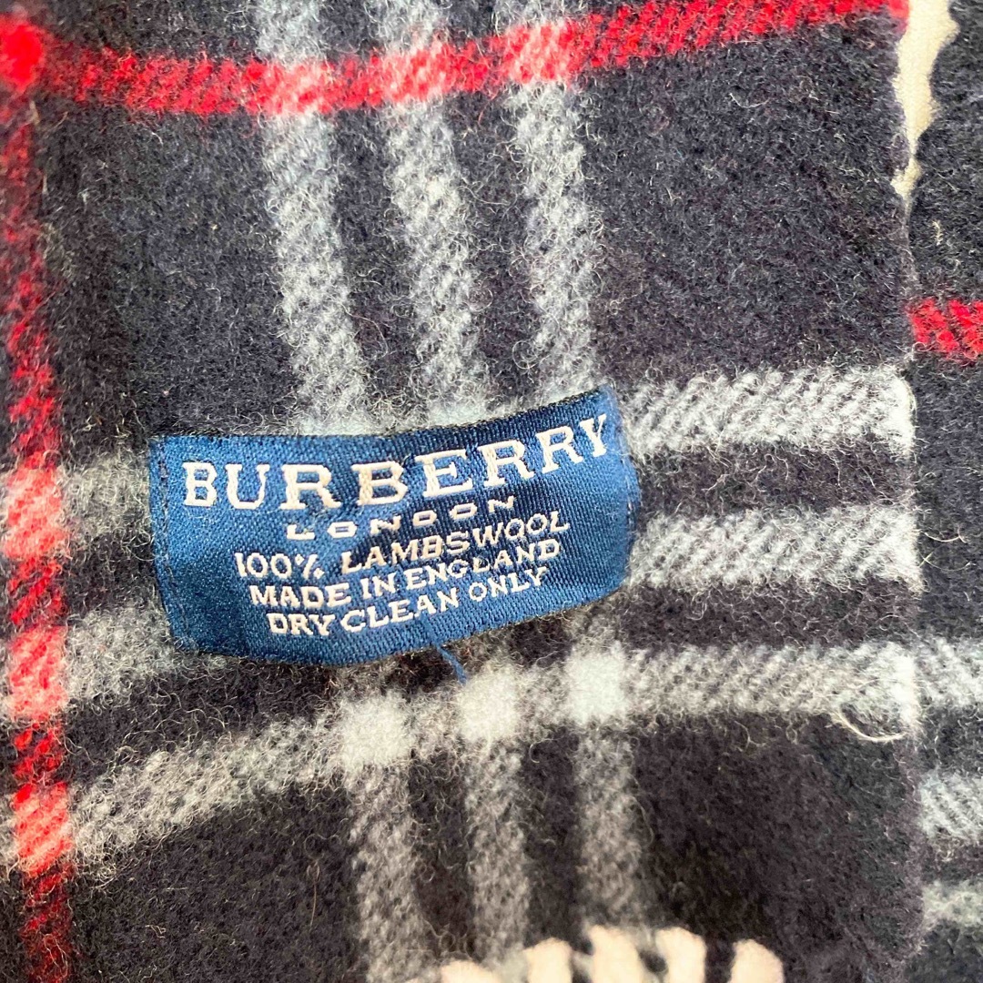 BURBERRY(バーバリー)のBurberry バーバリー　マフラー　ストール　ノバチェック　ウール　ネイビー レディースのファッション小物(マフラー/ショール)の商品写真