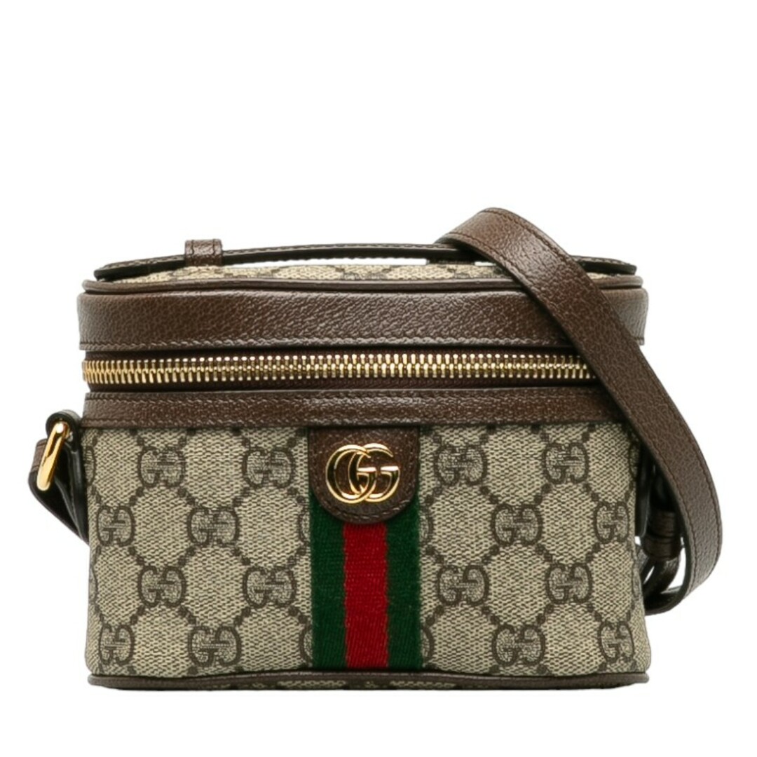 Gucci(グッチ)の美品 グッチ GGスプリーム オフィディア シェリーライン 斜め掛け ミニショルダーバッグ バニティバッグ 699532 PVC レディース GUCCI 【222-34745】 レディースのバッグ(ショルダーバッグ)の商品写真