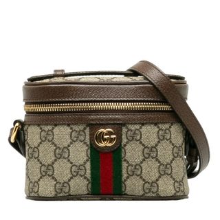 グッチ(Gucci)の美品 グッチ GGスプリーム オフィディア シェリーライン 斜め掛け ミニショルダーバッグ バニティバッグ 699532 PVC レディース GUCCI 【222-34745】(ショルダーバッグ)