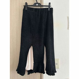 マメ(mame)のYUKI SHIMANE Slit Knit Skirt BLACK(ロングスカート)