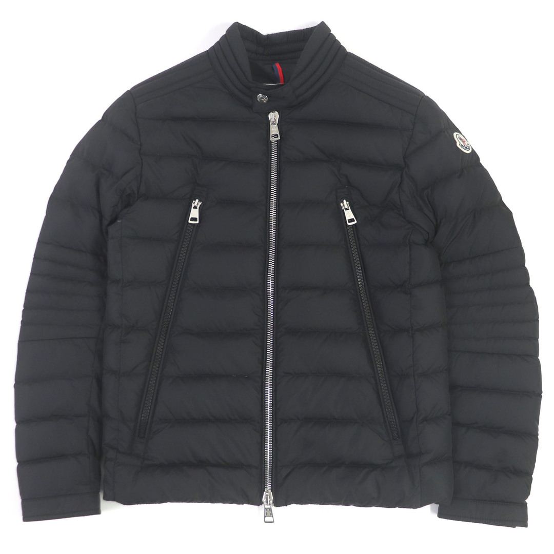 MONCLER - 美品 MONCLER モンクレール 21-22AW AMIOT ダブルジップ ロゴワッペン パフィージャケット ダウンジャケット ブラック 0 ハンガー・ガーメント付き 正規品 メンズ