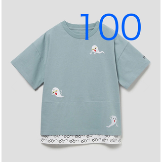グラニフ(Design Tshirts Store graniph)のグラニフ　おばけ エンブロイダリー　キッズビッグTシャツ　100(Tシャツ/カットソー)