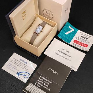 シチズン(CITIZEN)の極美品【稼働品】CITIZEN　シチズン　ホワイトシェル　ゴールド　ソーラー(腕時計)