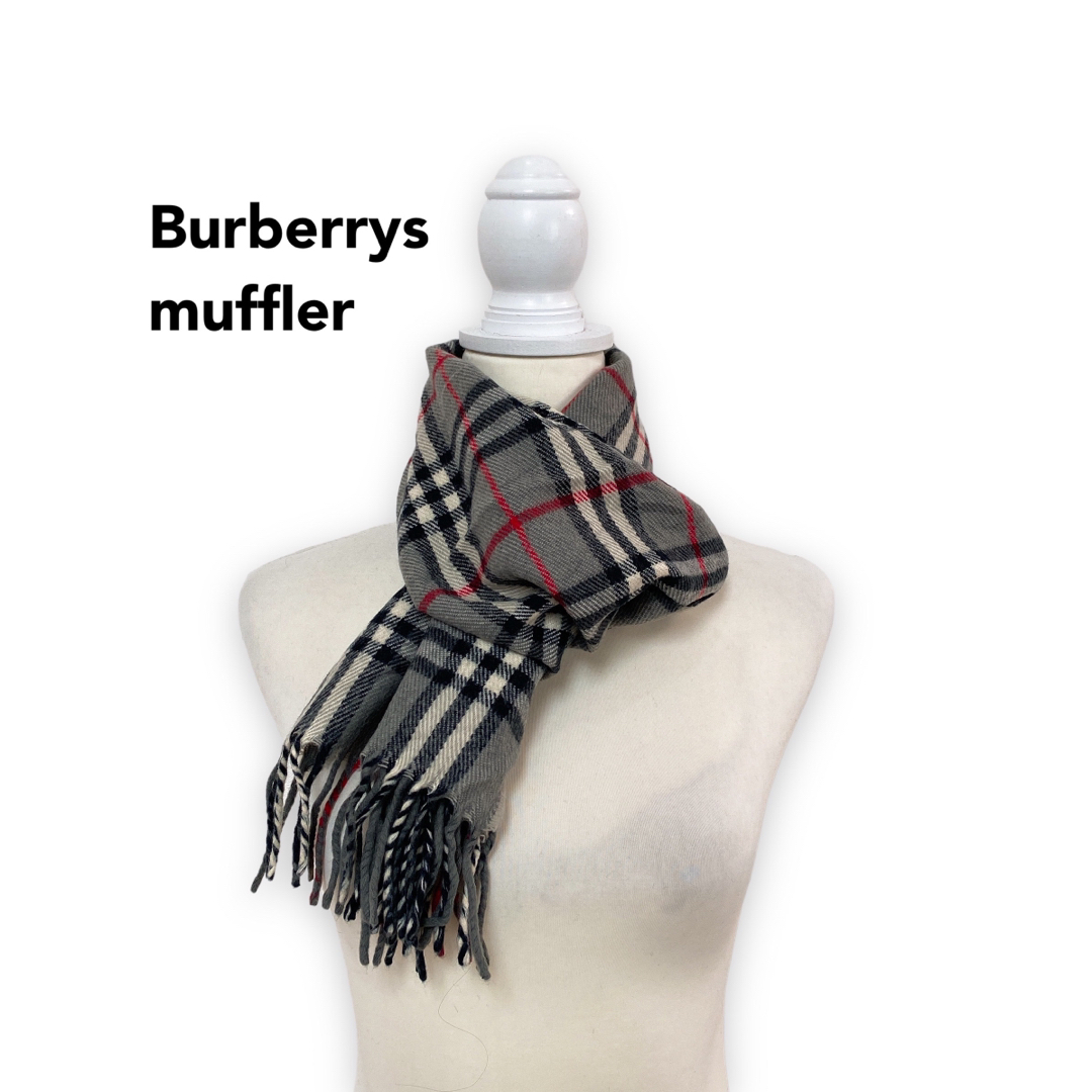 BURBERRY(バーバリー)のBurberrys バーバリーズ　マフラー　ストール　ノバチェック　ウール　灰色 レディースのファッション小物(マフラー/ショール)の商品写真