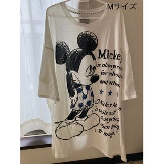 Disney - ミッキー＆ミニー　大きめのTシャツ　Mサイズ