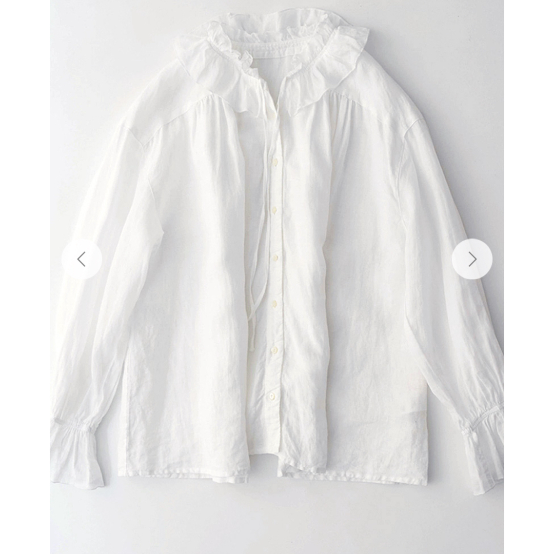 nest Robe - リネンラミーフリルカラーブラウスの通販 by のん nest Robe - リネンラミーフリルカラーブラウスの通販 by のん
