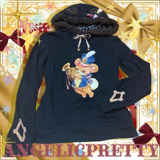 アンジェリックプリティー(Angelic Pretty)のトイマーチフード付き黒カットソー/AngelicPretty/ロリータ/BABY(パーカー)