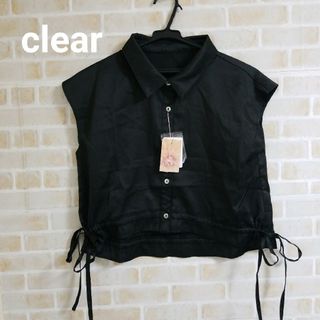 【本日削除/最終値下】clear サイドリボンショート丈ブラウス