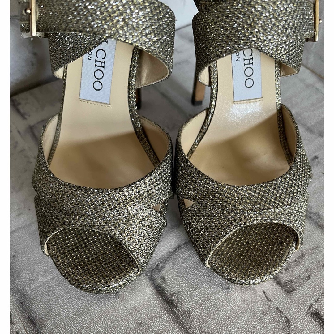 JIMMY CHOO(ジミーチュウ)の【美品】JIMMYCHOO☆ハイヒールサンダル☆34(21cm)☆ゴールド☆ レディースの靴/シューズ(サンダル)の商品写真