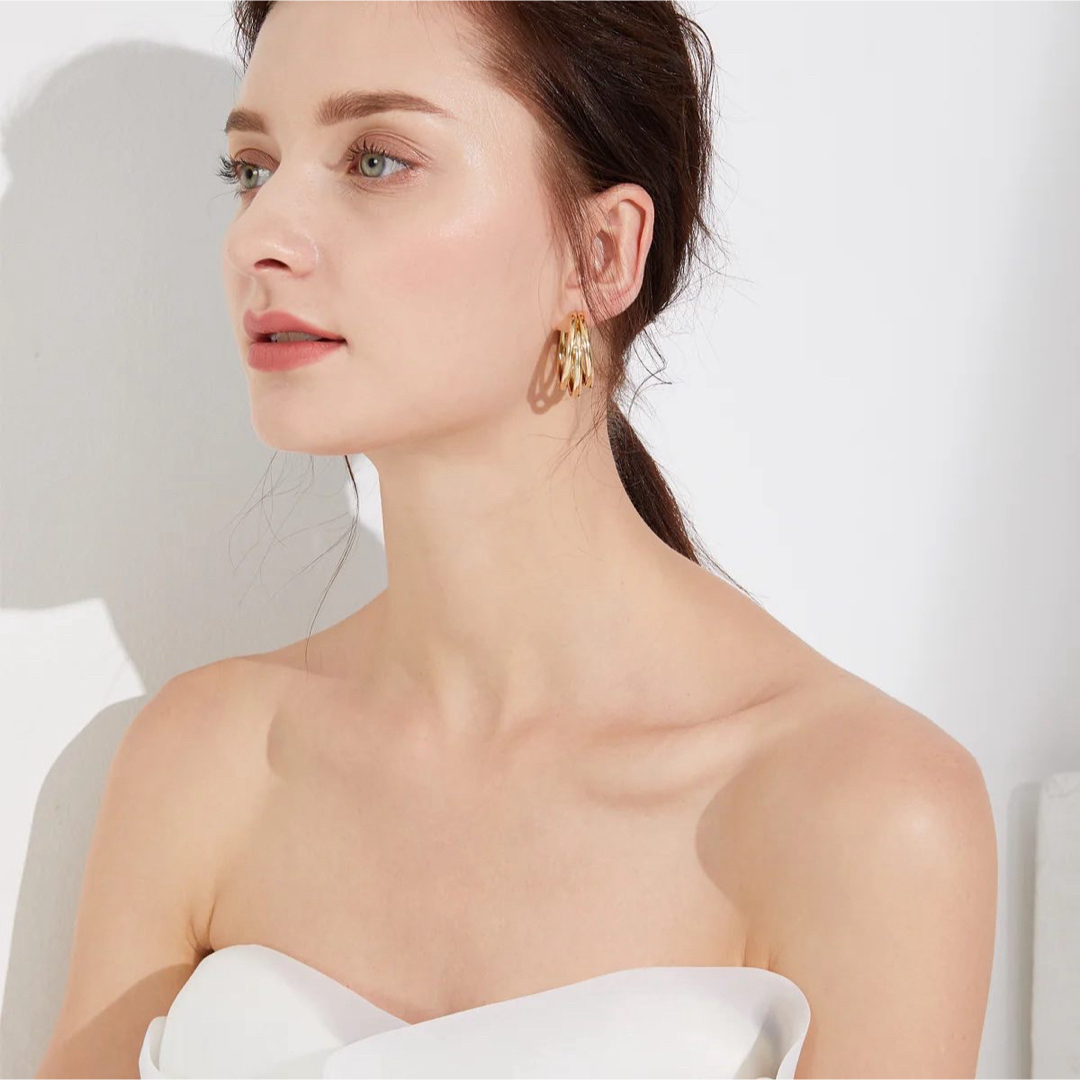 DEUXIEME CLASSE(ドゥーズィエムクラス)の【p8】 triple hoop pierce レディースのアクセサリー(ピアス)の商品写真