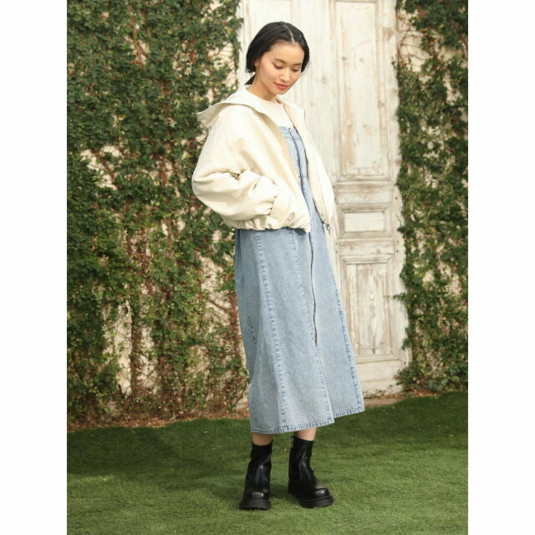 green parks(グリーンパークス)の【アイボリー】【F】ELENCARE DUE バルーンマウンテンパーカー 24SS/春/ZIP/ショート丈/レディース レディースのジャケット/アウター(その他)の商品写真