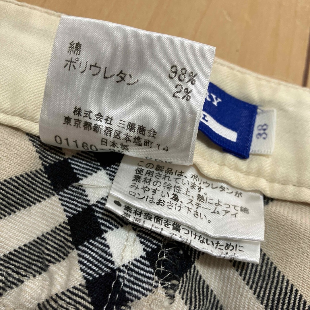 BURBERRY BLUE LABEL(バーバリーブルーレーベル)のBURBERRY BLUE LABEL ストレッチ　パンツ　ノバチェック　38 レディースのパンツ(その他)の商品写真