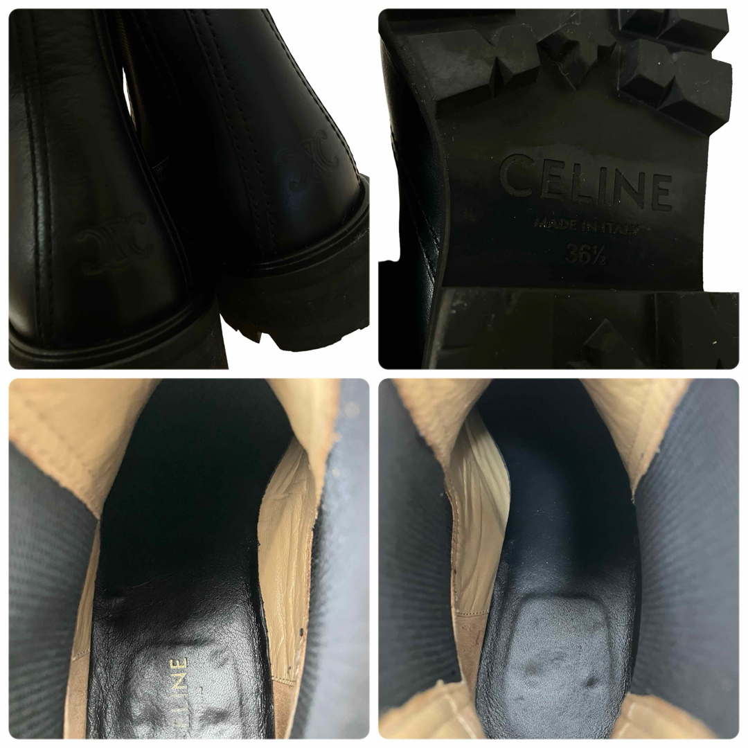 celine(セリーヌ)のセリーヌ マーガレット チェルシーブーツ カーフスキン 黒 36 1/2 レディースの靴/シューズ(ブーツ)の商品写真