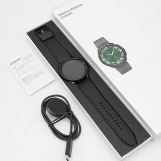 サムスン(SAMSUNG)の【美品】SAMSUNG Galaxy Watch6 Classic 47mm SM-R960NZKAXJP ブラック スマートウォッチ サムスン ギャラクシーウォッチ クラシック 本体(腕時計(デジタル))