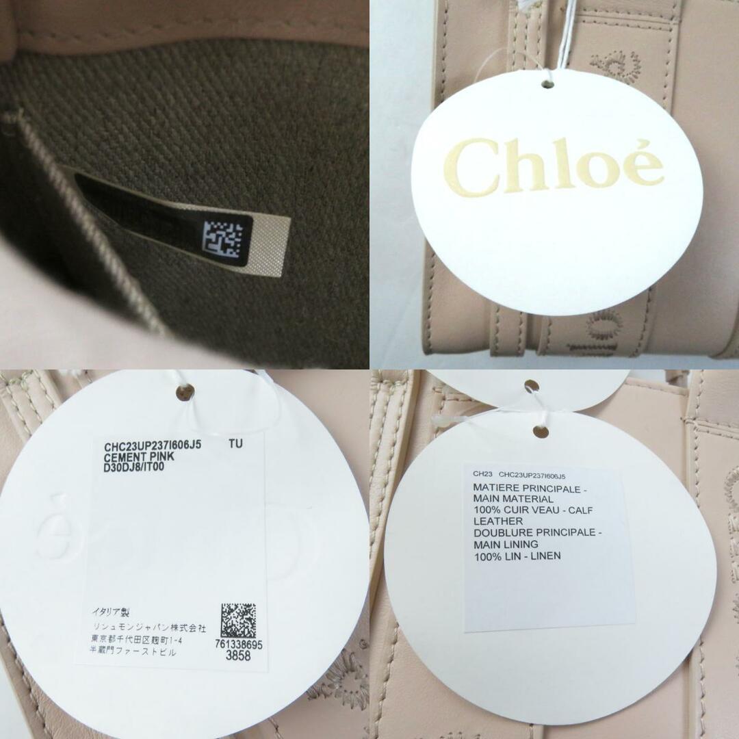 Chloe(クロエ)の未使用品 Chloe クロエ CHC23UP237I60615 WOODY Cement Pink スムースカーフスキン ロゴ入り ミニトートバッグ/ショルダーバッグ 保存袋付き イタリア製 レディース レディースのバッグ(ショルダーバッグ)の商品写真