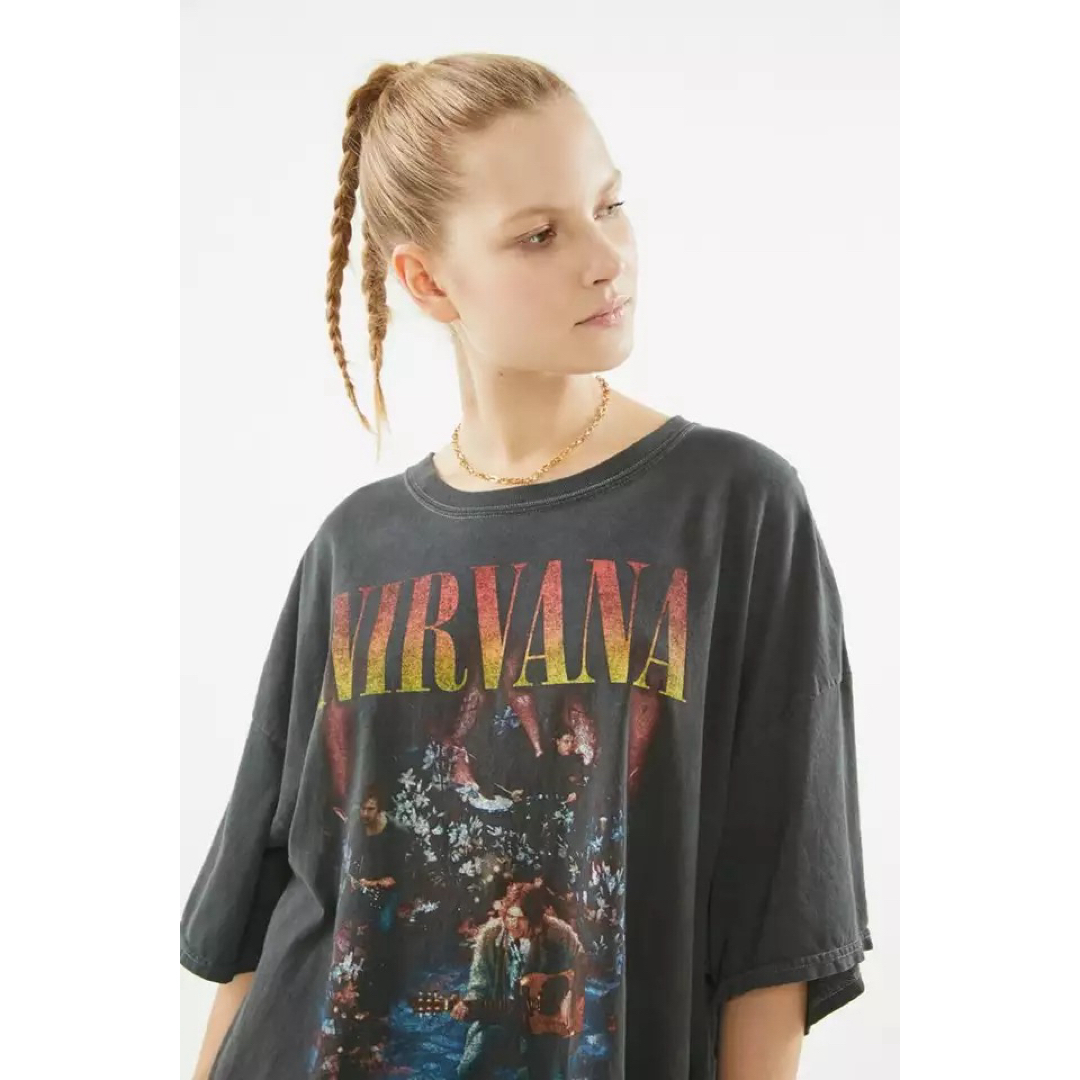 S ビッグシルエット バンドTシャツ ニルヴァーナ NIRVANA ロック レディースのトップス(Tシャツ(半袖/袖なし))の商品写真