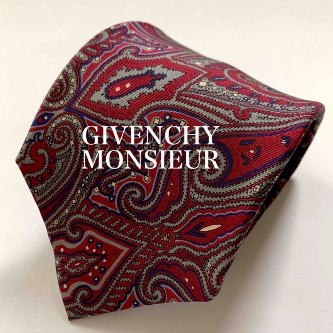 GIVENCHY(ジバンシィ)のGIVENCHY MONSIEUR   シルク100%ネクタイ　USA製　幾何学 メンズのファッション小物(ネクタイ)の商品写真