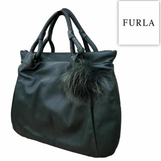 フルラ(Furla)の【美品】FURLA　フルラ　トートバッグ　グリーン(トートバッグ)