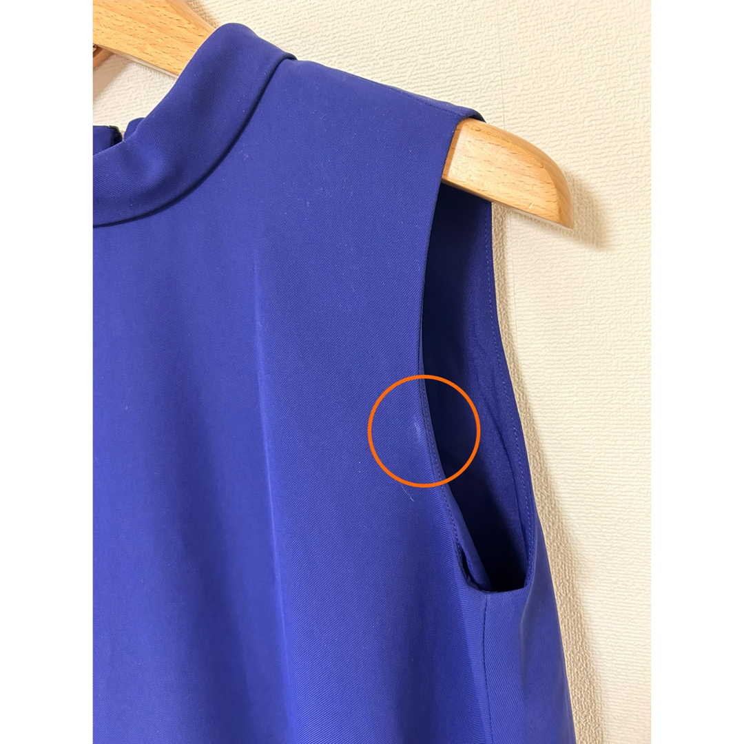 UNIQLO(ユニクロ)のUNIQLO イージーケア ドレープワンピース　ブルー S ドレス マタニティ レディースのワンピース(ひざ丈ワンピース)の商品写真