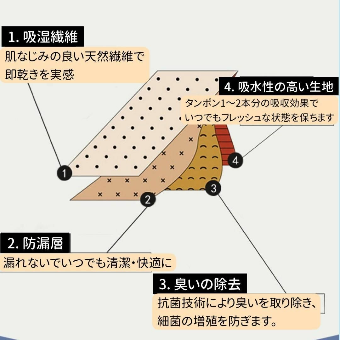 生理用ショーツ ナプキン不要 サニタリー　吸水ショーツ　L　2枚a1 レディースの下着/アンダーウェア(ショーツ)の商品写真