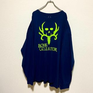 ヴィンテージ(VINTAGE)のアメリカ古着　BONE COLLECTOR 長袖 Tシャツ ロンT　袖プリント(Tシャツ/カットソー(七分/長袖))