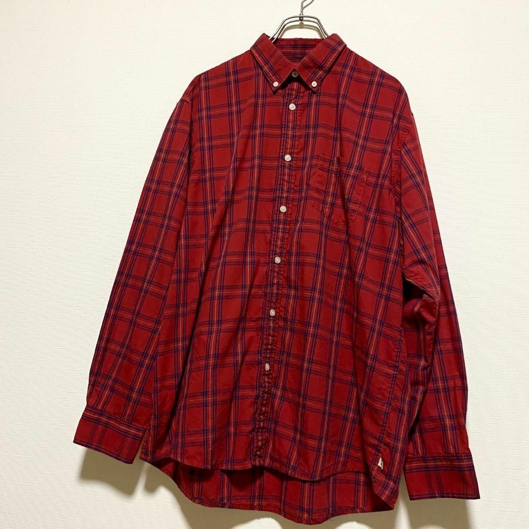 VINTAGE(ヴィンテージ)のアメリカ古着　HAGGAR 長袖　シャツ　チェック柄　00s ヴィンテージ　Q1 メンズのトップス(シャツ)の商品写真