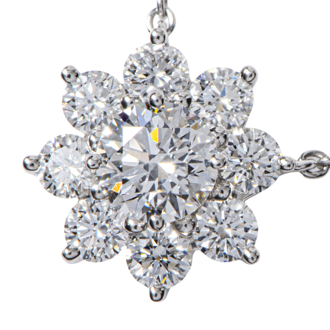 HARRY WINSTON(ハリーウィンストン)のHARRY WINSTON ハリーウィンストン サンフラワー ミニ ペンダント PEDPNA003SF ネックレス ダイヤ シルバー【中古】 レディースのアクセサリー(ネックレス)の商品写真